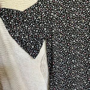 Dark Floral Pattern Loft Blouse